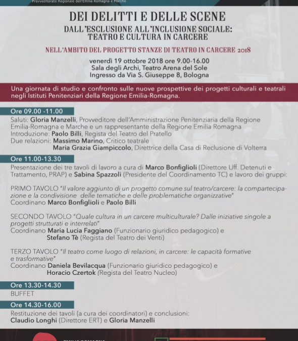 “Dei delitti e delle scene” giornata di studio il 19 ottobre a Bologna
