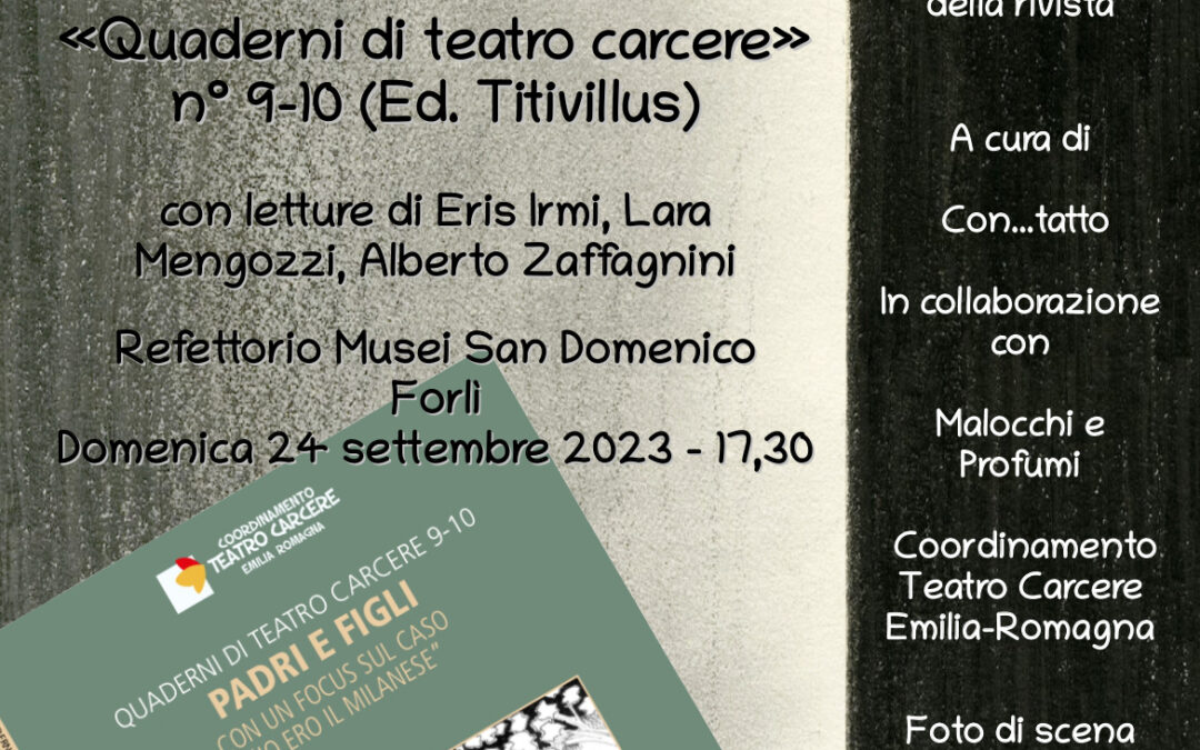 “A occhi sbarrati” presentazione Quaderni di Teatro Carcere a Forlì